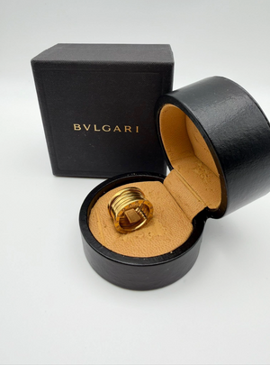BVLGARI B.zero1 5-Band Ring 750 Yellow Gold Size 55 US 7.25 Wide 11.3g w/Box