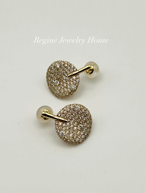 K18 Yellow Gold Pavé Diamond Earrings