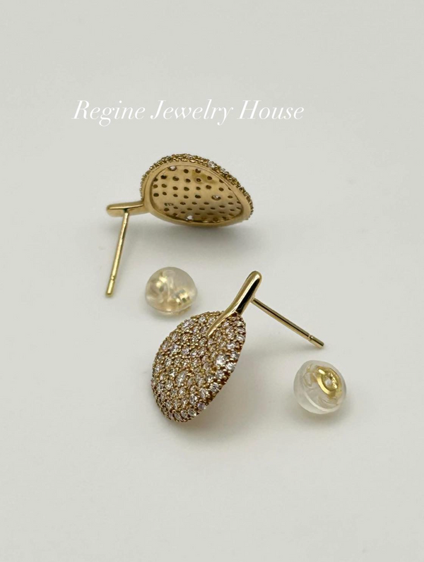 K18 Yellow Gold Pavé Diamond Earrings