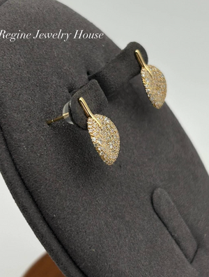 K18 Yellow Gold Pavé Diamond Earrings
