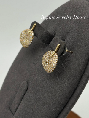 K18 Yellow Gold Pavé Diamond Earrings