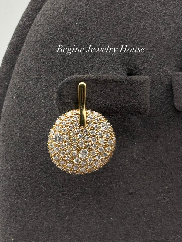 K18 Yellow Gold Pavé Diamond Earrings