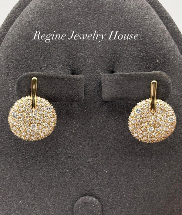 K18 Yellow Gold Pavé Diamond Earrings