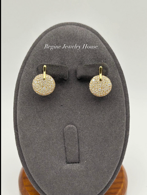 K18 Yellow Gold Pavé Diamond Earrings