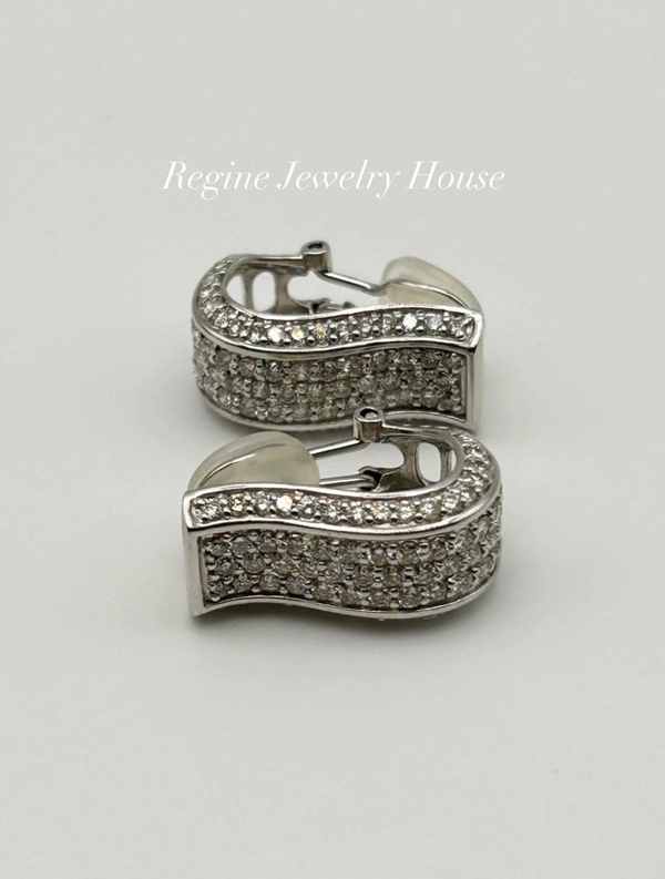 K18 White Gold Diamond Earrings