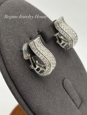K18 White Gold Diamond Earrings