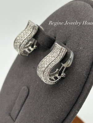 K18 White Gold Diamond Earrings