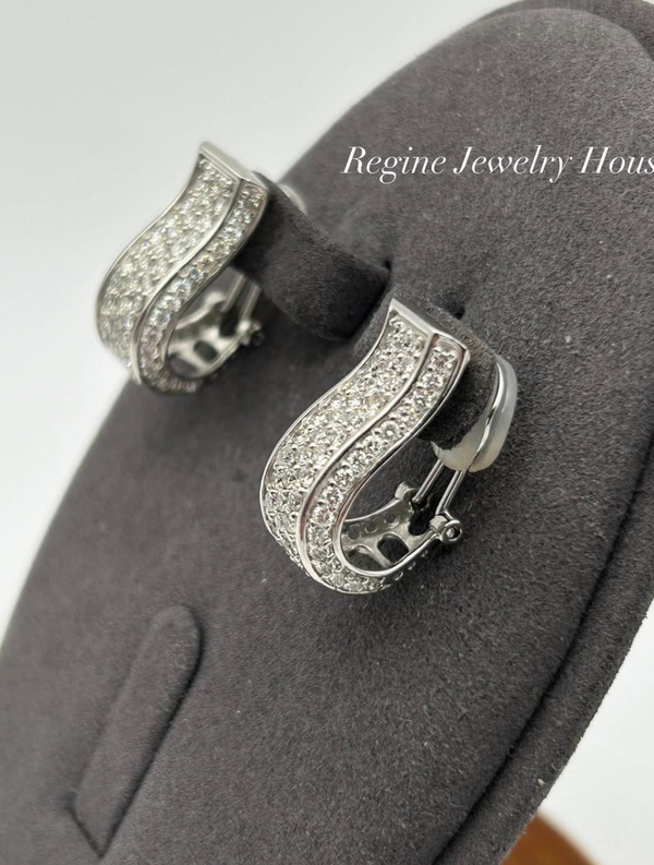 K18 White Gold Diamond Earrings