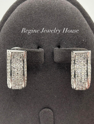 K18 White Gold Diamond Earrings
