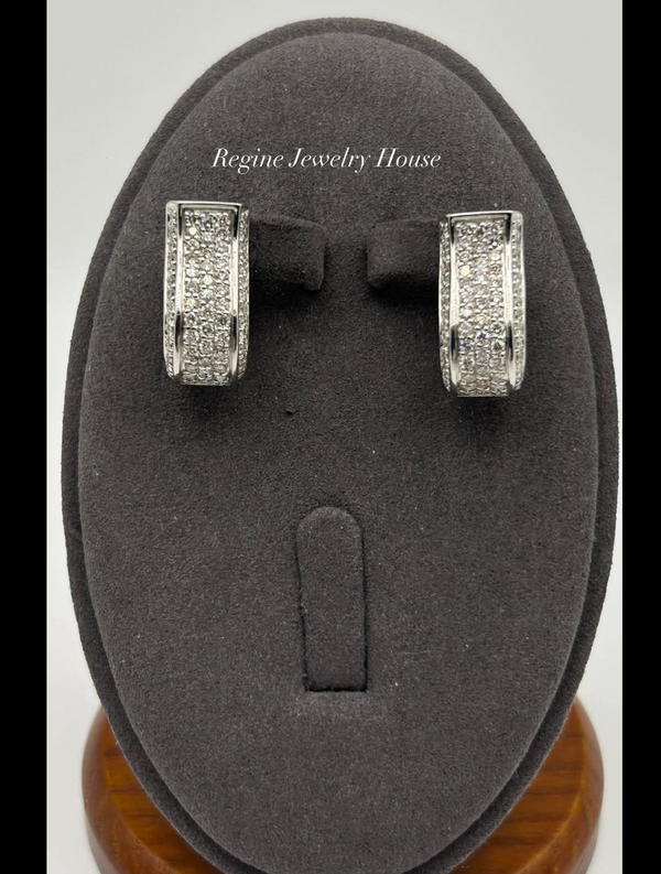 K18 White Gold Diamond Earrings