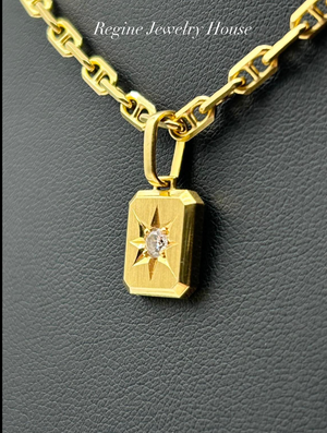 K18 Yellow Gold Diamond Pendant Necklace