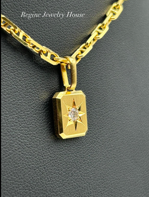 K18 Yellow Gold Diamond Pendant Necklace