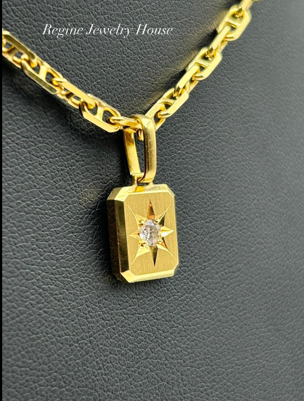 K18 Yellow Gold Diamond Pendant Necklace