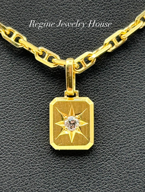 K18 Yellow Gold Diamond Pendant Necklace