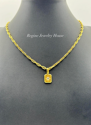 K18 Yellow Gold Diamond Pendant Necklace