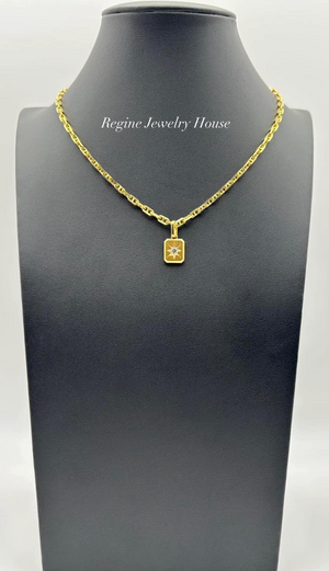 K18 Yellow Gold Diamond Pendant Necklace