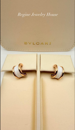BVLGARI B.zero1 Ceramic Earrings in 18K Rose Gold