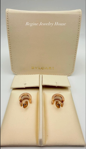 BVLGARI B.zero1 Ceramic Earrings in 18K Rose Gold