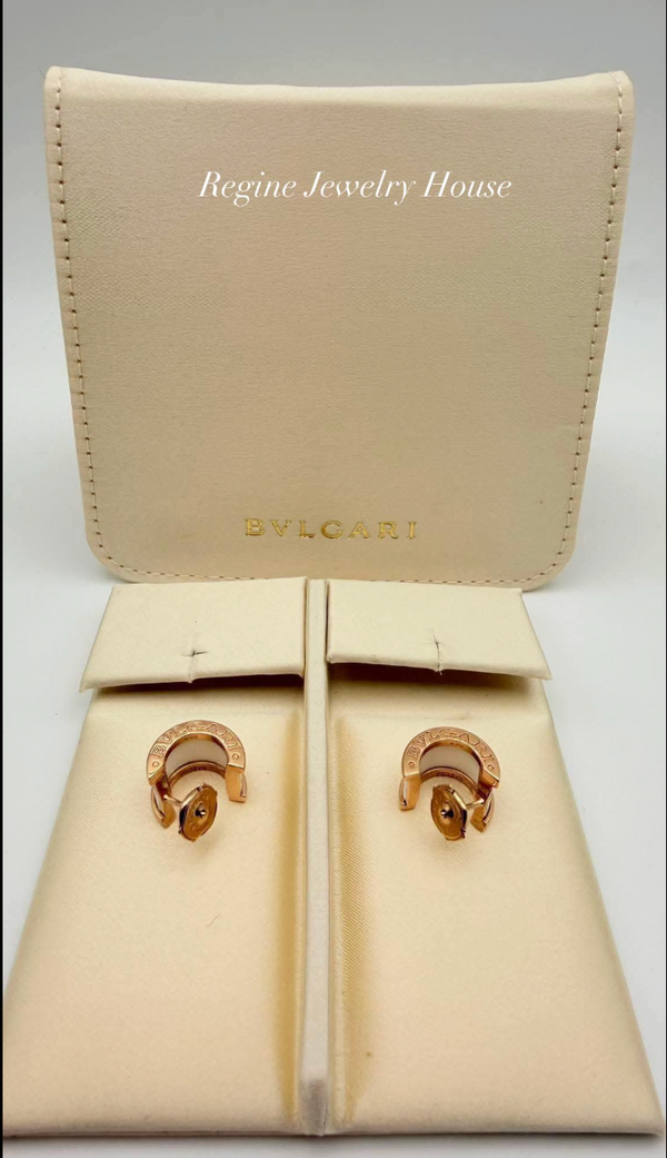 BVLGARI B.zero1 Ceramic Earrings in 18K Rose Gold
