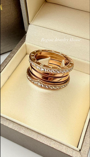BVLGARI B.zero1 Diamond Ring in 18K Rose Gold