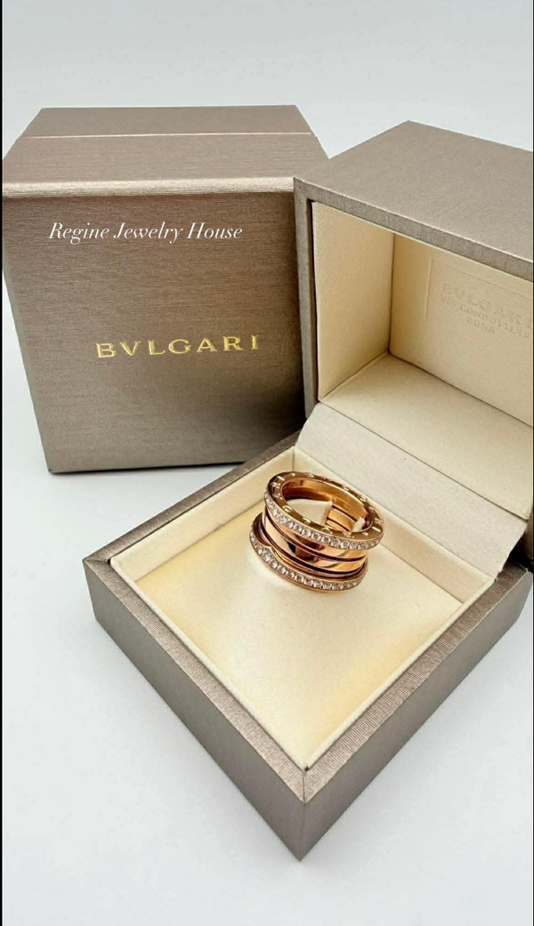 BVLGARI B.zero1 Diamond Ring in 18K Rose Gold