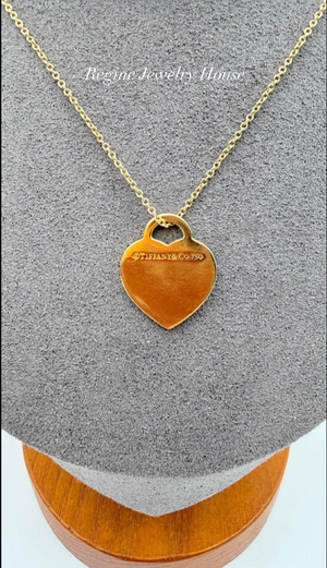 Tiffany & Co. Return to Tiffany Diamond Heart Necklace in Yellow Gold.