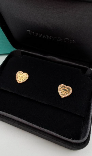 Tiffany & Co. Return to Tiffany Heart Tag Diamond Earrings in 18K Rose Gold