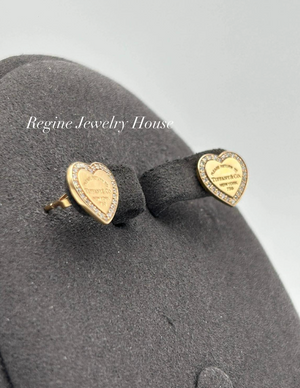 Tiffany & Co. Return to Tiffany Heart Tag Diamond Earrings in 18K Rose Gold