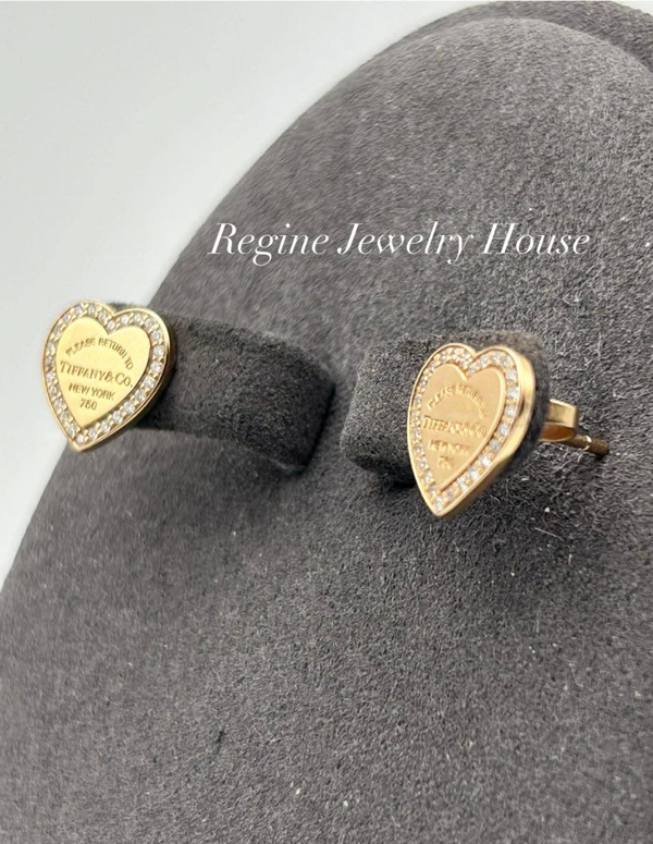 Tiffany & Co. Return to Tiffany Heart Tag Diamond Earrings in 18K Rose Gold