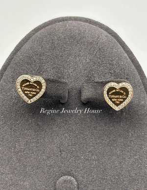Tiffany & Co. Return to Tiffany Heart Tag Diamond Earrings in 18K Rose Gold