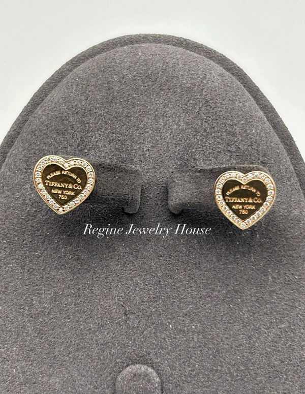 Tiffany & Co. Return to Tiffany Heart Tag Diamond Earrings in 18K Rose Gold