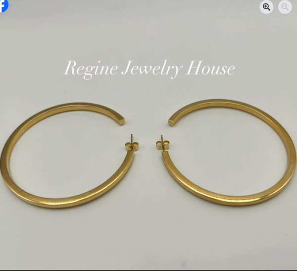 K18 Yellow Gold Hoop Earrings
