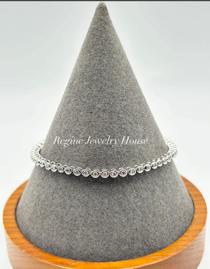 K14 White Gold Tennis Bracelet with Natural Diamond