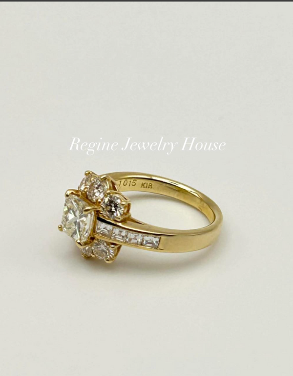 K18 Yellow Gold Diamond Ring with Certificate