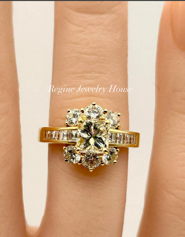 K18 Yellow Gold Diamond Ring with Certificate