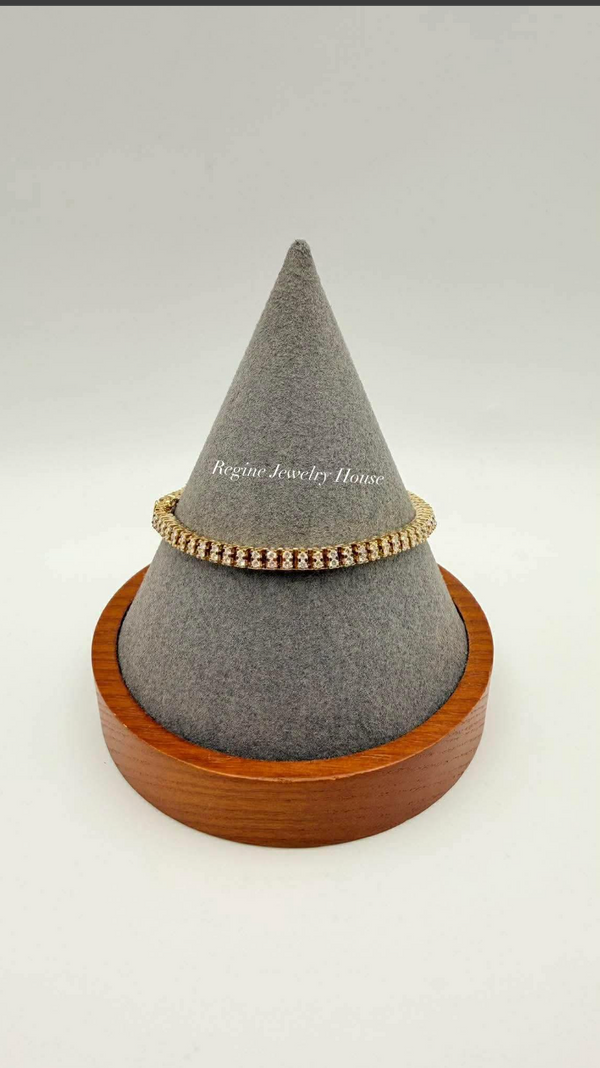 Elegant K18 Yellow Gold Diamond Tennis Bracelet