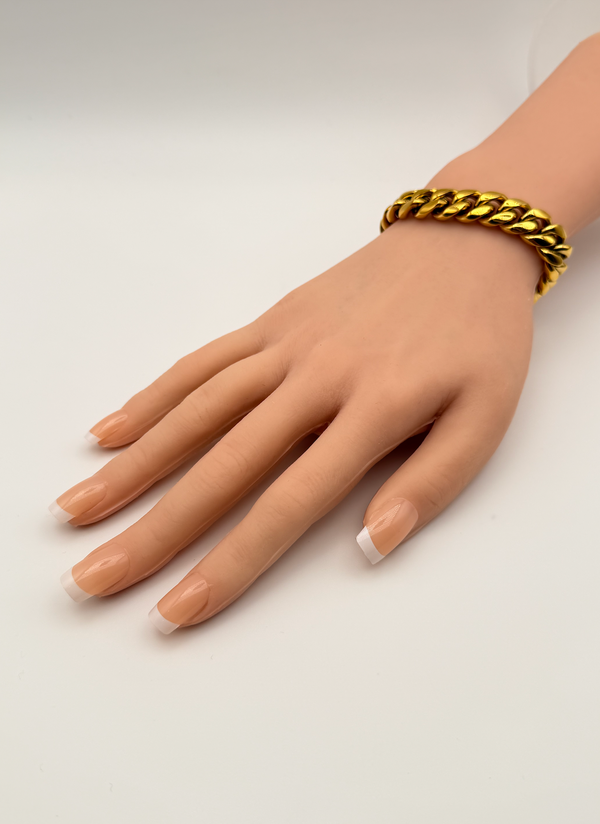 K18 Yellow Gold 59.8g Kihei Bracelet with Pavé Diamond Clasp (18cm)