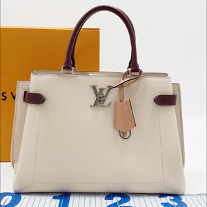 Louis Vuitton Lockme Day Taurillon Leather Satchel - Rose Soie & Quartz (M53647)