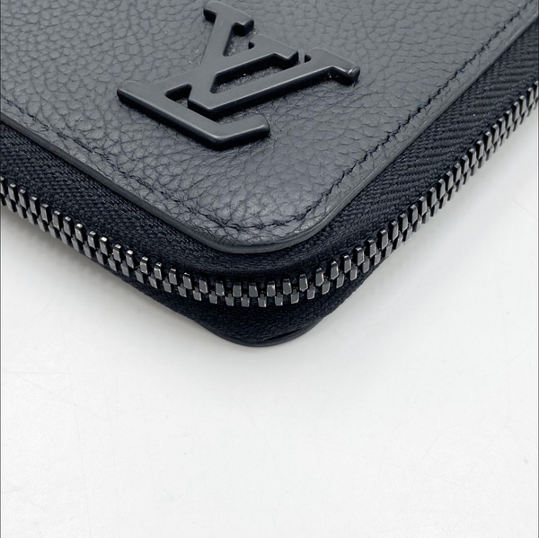 Louis Vuitton Zippy Wallet Vertical Aerogram Noir Black Leather (M81743) - Rank B+