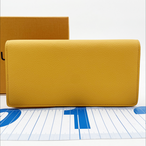 Louis Vuitton Portefeuille Brazza NM Aerogram Saffron Yellow Leather Wallet (M81811) - Rank A Mint Condition with Box & Dust Bag