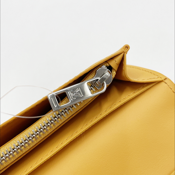 Louis Vuitton Portefeuille Brazza NM Aerogram Saffron Yellow Leather Wallet (M81811) - Rank A Mint Condition with Box & Dust Bag