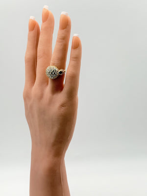 Piaget Pavé Diamond & Sapphire Dome Ring (750 Yellow Gold)