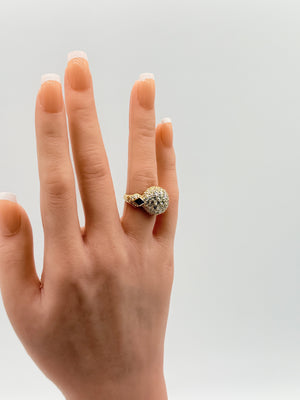 Piaget Pavé Diamond & Sapphire Dome Ring (750 Yellow Gold)