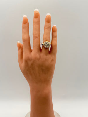 Piaget Pavé Diamond & Sapphire Dome Ring (750 Yellow Gold)