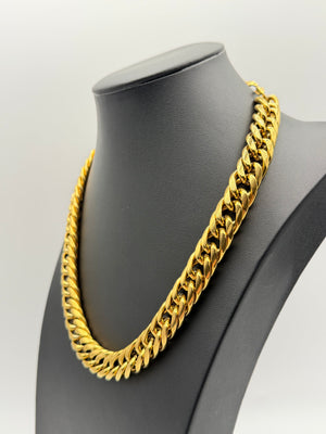 Heavy K18 Yellow Gold Cuban Link Necklace