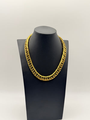 Heavy K18 Yellow Gold Cuban Link Necklace