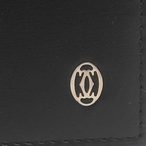 カルティエ CARTIER 二つ折り長財布 レザー ブラック
