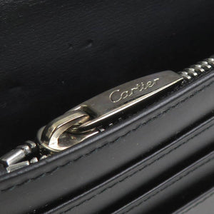 カルティエ CARTIER 二つ折り長財布 レザー ブラック