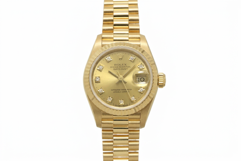 Rolex Lady-Datejust 69178G N Serial 18K Yellow Gold 10P Diamond Champagne Dial Automatic