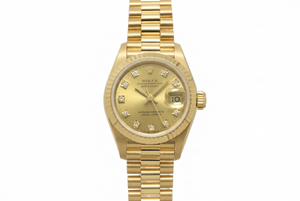 Rolex Lady-Datejust 69178G N Serial 18K Yellow Gold 10P Diamond Champagne Dial Automatic